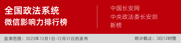 重磅！12月政法系统微信榜单来了